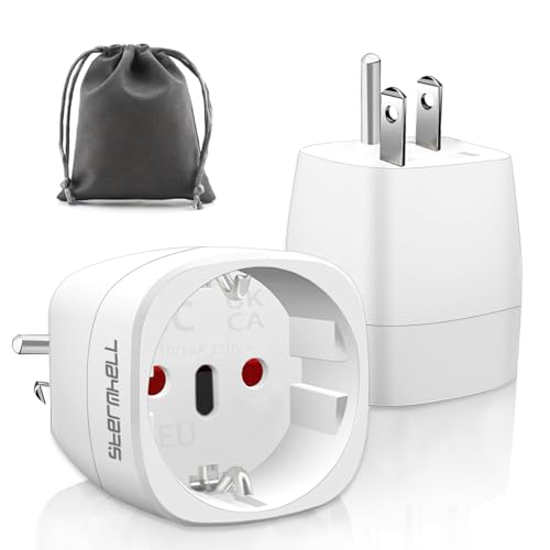 Reiseadapter USA Adapter Steckdose, 2Stück Adapter Amerika Deutschland Stecker, Typ B Steckdosenadapter Reisestecker Stromadapter für EU zu Amerika Ladegerät DVD Play mit Kanada Mexiko Thailand