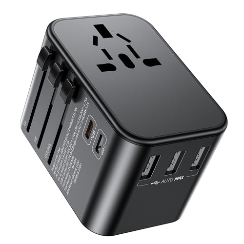 Thailand Tipp: 35W Reiseadapter Weltweit,Steckdosenadapter mit 2USB C,3USB-A und 1 AC Steckdose,Internationaler Steckdosenadapter für Deutschland USA UK Frankreich Spanien Japan Thailand Italien AUS über 200 Länder