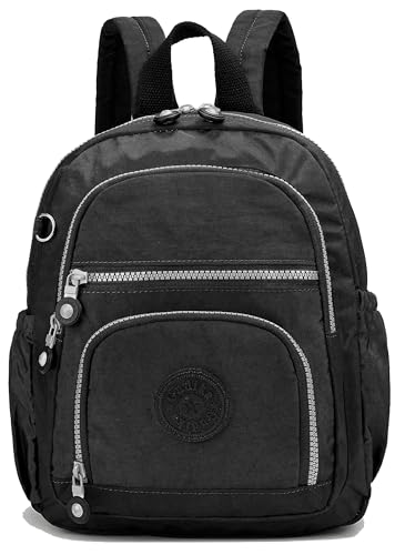Thailand Tipp: Mini-Wanderrucksack, wasserdicht, Laptop-Rucksack für Damen und Herren, Reiserucksack, 8,6 l, Schwarz, 8.6 L, Kompakt