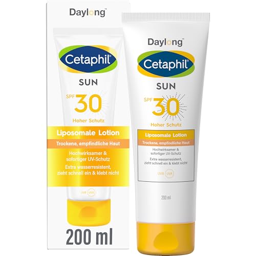 Thailand Tipp: CETAPHIL SUN Liposomale Sonnenlotion SPF 30, 200ml, Dermatologischer Sonnenschutz für trockene, empfindliche Haut, Sofortiger & hochwirksamer UVA- & UVB-Schutz, Extra wasserresistent, Ohne Dufstoffe
