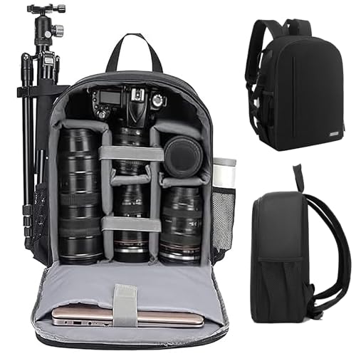 Thailand Tipp: CADeN Kamerarucksack Camera Backpack Wasserabweisend Kameratasche Fototasche Kompatibel mit Sony Canon Nikon（Schwarz）