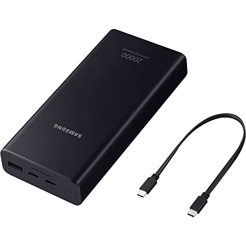 Perfekt für die Reise: Samsung Powerbank 20 Ah, Akkukapazität 20.000 mAh, Schnellladen mit 25 Watt, schlankes Metall-Design, Triple-Port-Ladefähigkeit, LED-Anzeige, Cosmic Gray