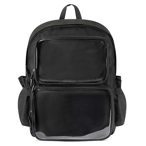 Perfekt für die Reise: STEAMEDBUN Ita Bag Rucksack mit Einsatz Pin Display Rucksack für Schule Anime Cosplay, Schwarz, Minimalistisch mit Anime-Einflüssen