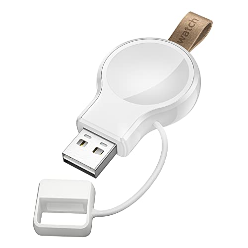 LVFAN Ladegerät für Apple Watch, iWatch Ladegerät Unterwegs, Kabelloses Tragbare Reiseladegerät Zubehör, USB Portable Wireless Travel Charger für Apple Watch 10 9 8 7 6 5 4 3 2 SE Ultra 2 (Weiß)