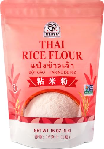 Perfekt für die Reise: 52USA Thai Reismehl 453.6 g (Basic), 0,5 kg (1 Stück), Reismehl zum Backen oder Kochen, Produkt von Thailand, komplett natürliches weißes Reismehl, vegan